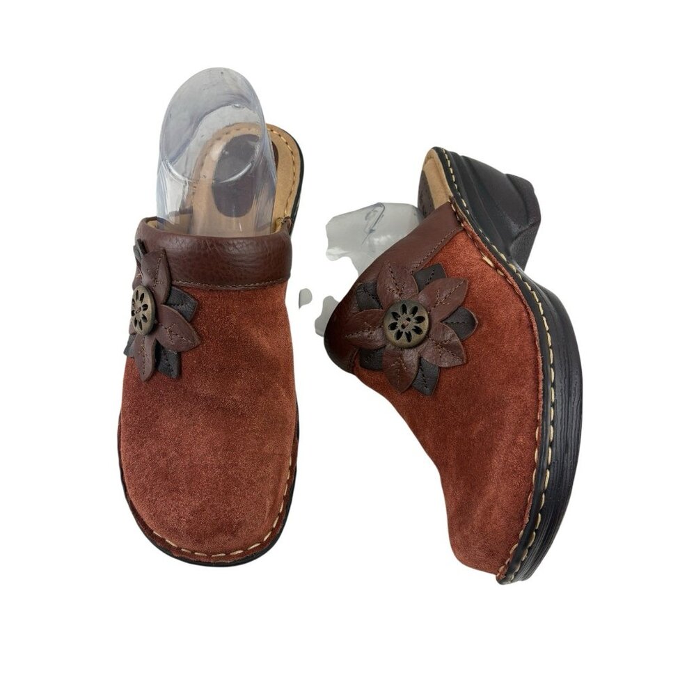 Softspots Lara Clogs Womens Size 9.5W Rust Suede Leather Comfort Casual Boho - Picture 4 of 12